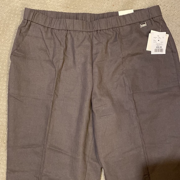 Anne Klein cropped linen pant - Sz L - Picture 2 of 3